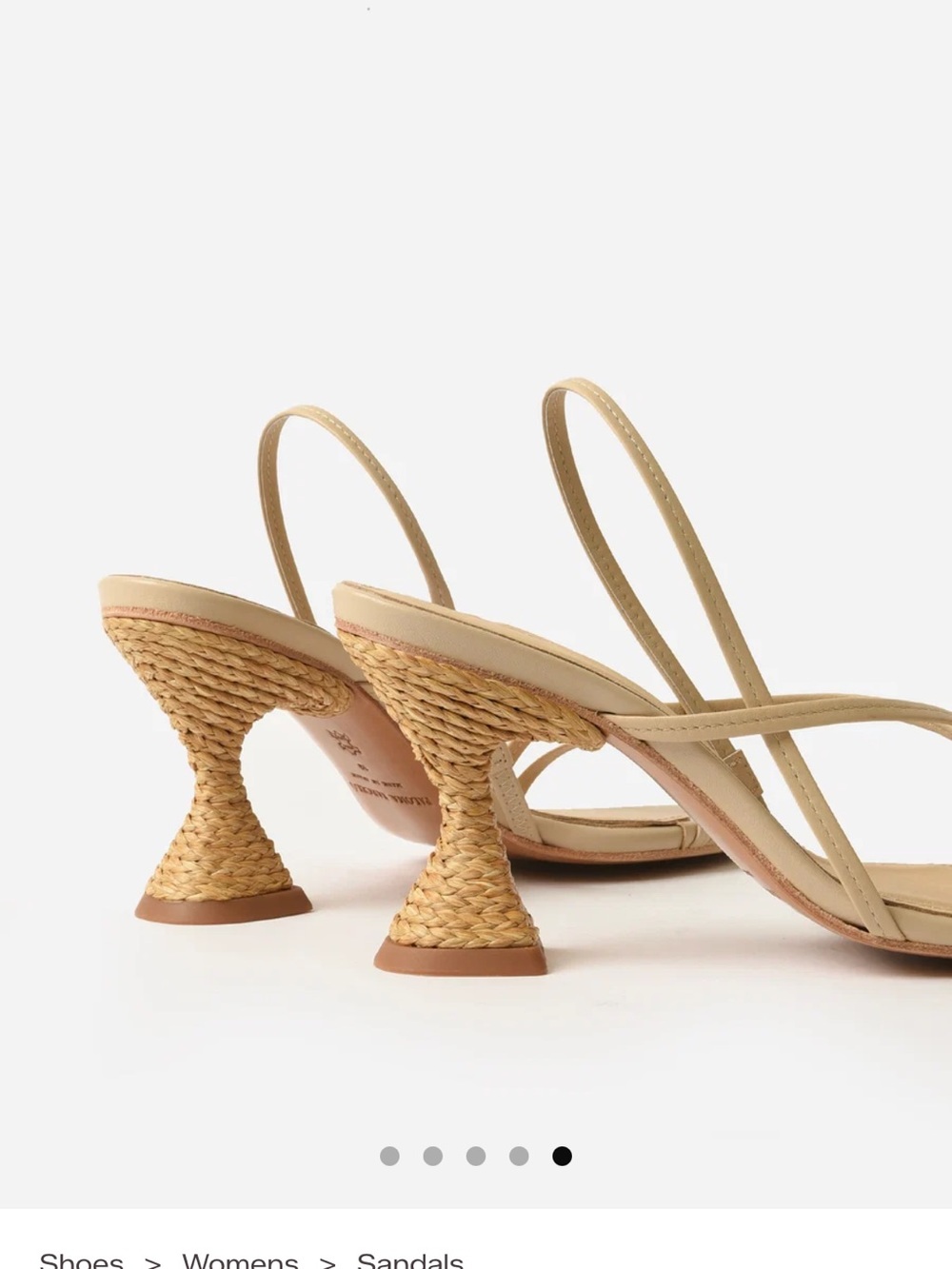 Paloma Barcelo Neutral Beige Woven Hourglass-Heel Slingbacks